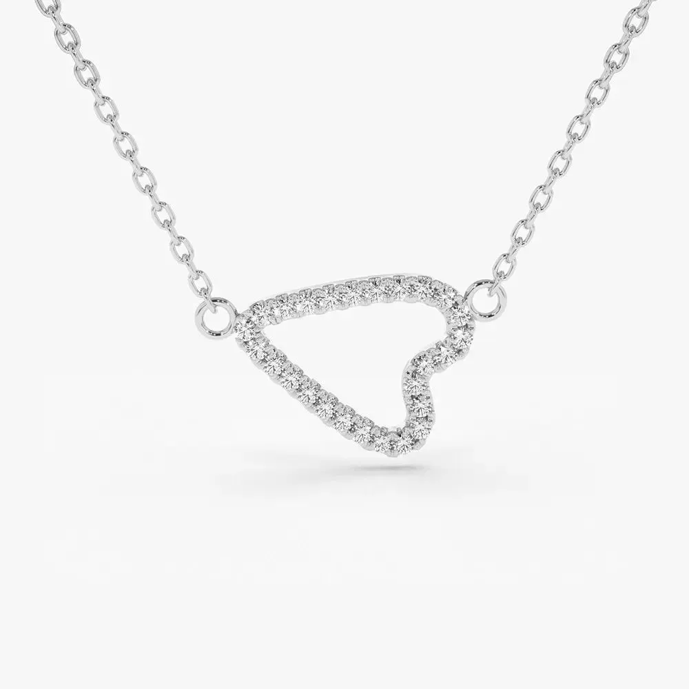 0.15CTW Sideways Diamond Heart Necklace