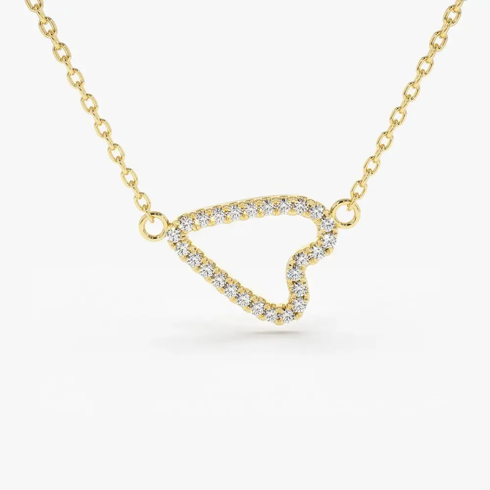 0.15CTW Sideways Diamond Heart Necklace