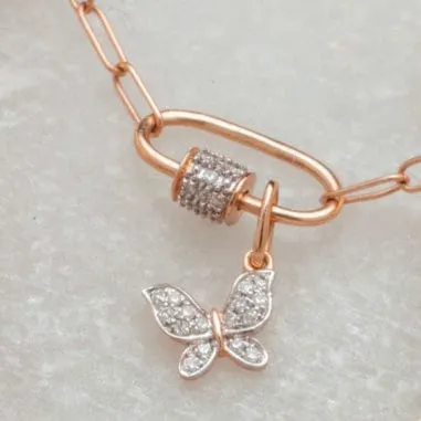 14K Gold Butterfly and Diamond Charm
