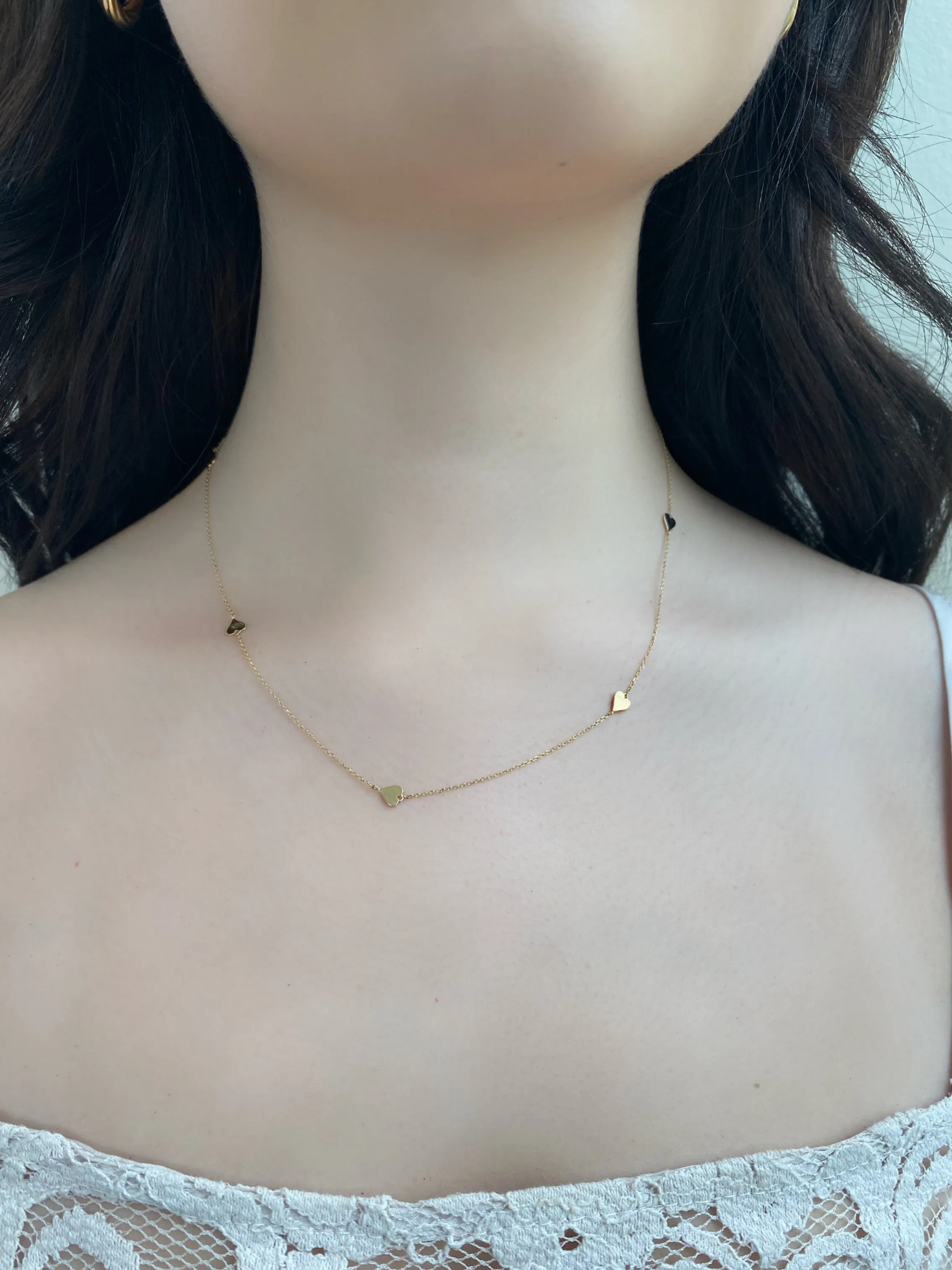 14K Gold Heart by the Yard Necklace