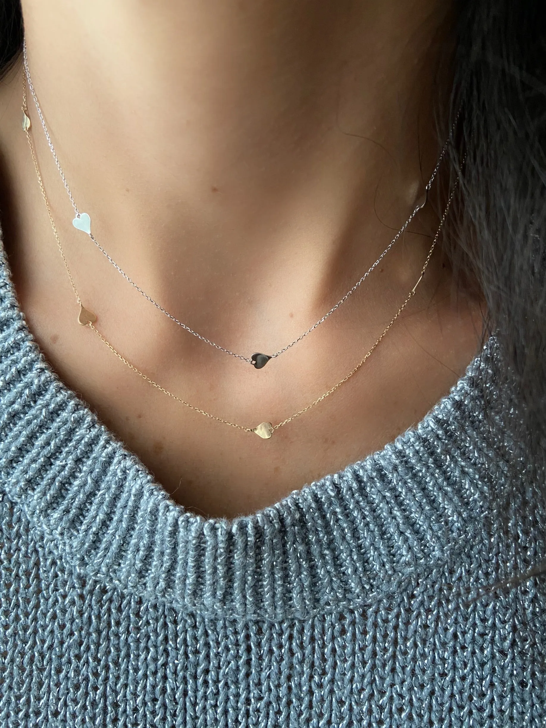 14K Gold Heart by the Yard Necklace