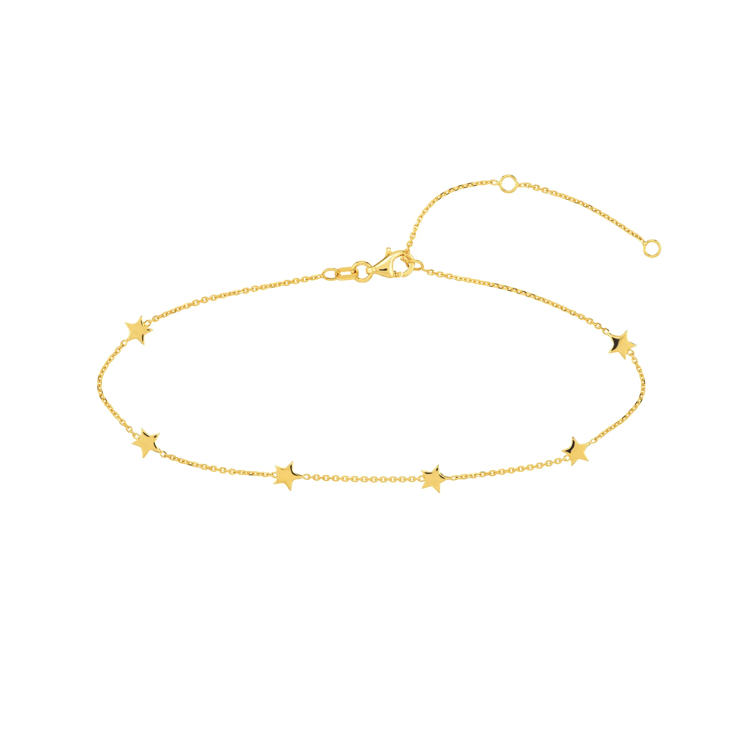 14K GOLD STARS ANKLET