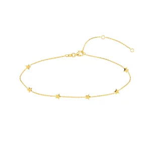 14K GOLD STARS ANKLET