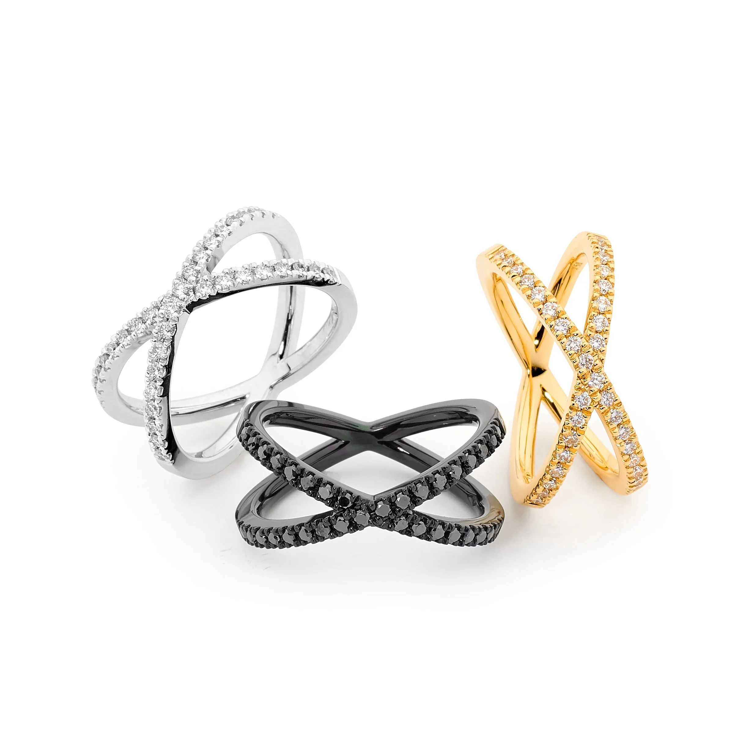 18ct Gold Modern Design Diamond Ring