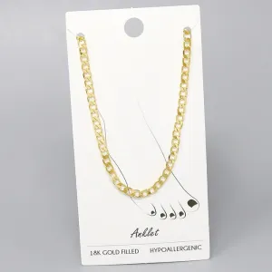 18K Gold Filled Curb Chain Anklet