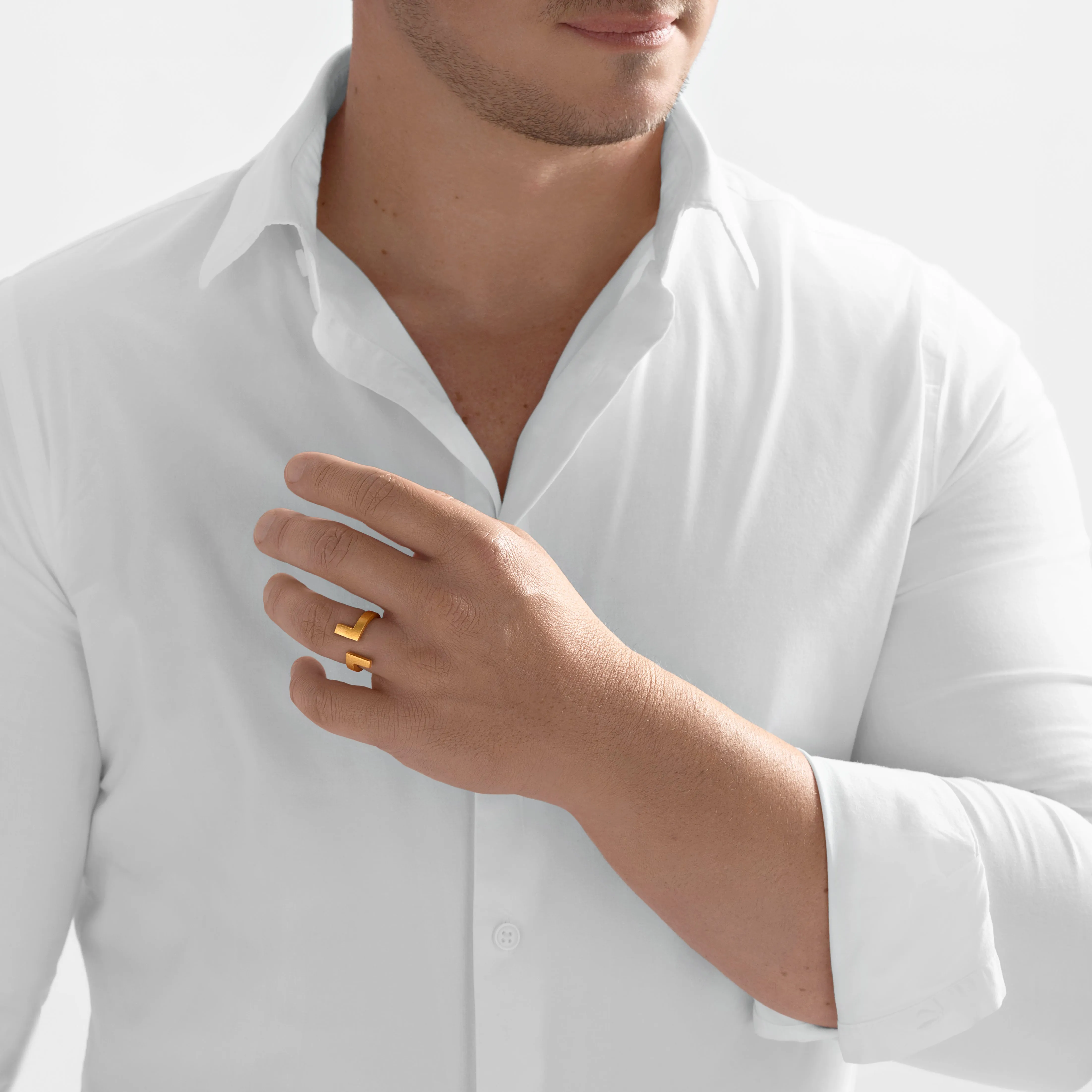24Kt Gold Double Stop Ring