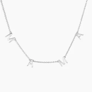 925 Sterling Silver Dainty Link Chain with the Message Mama