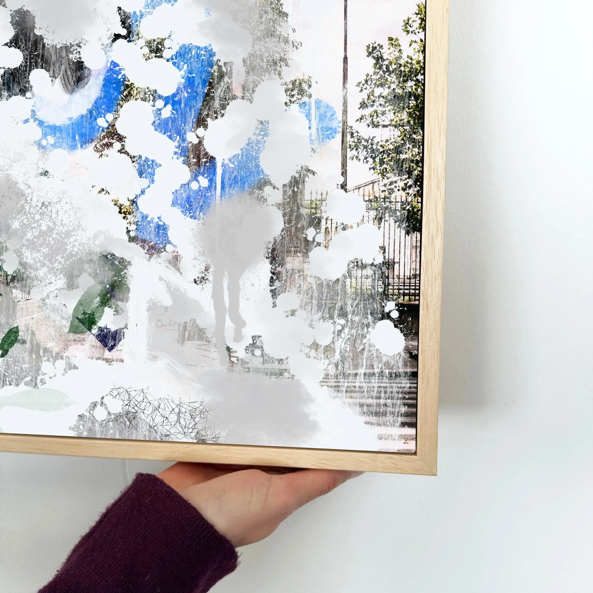 Abstract City Park Framed Canvas