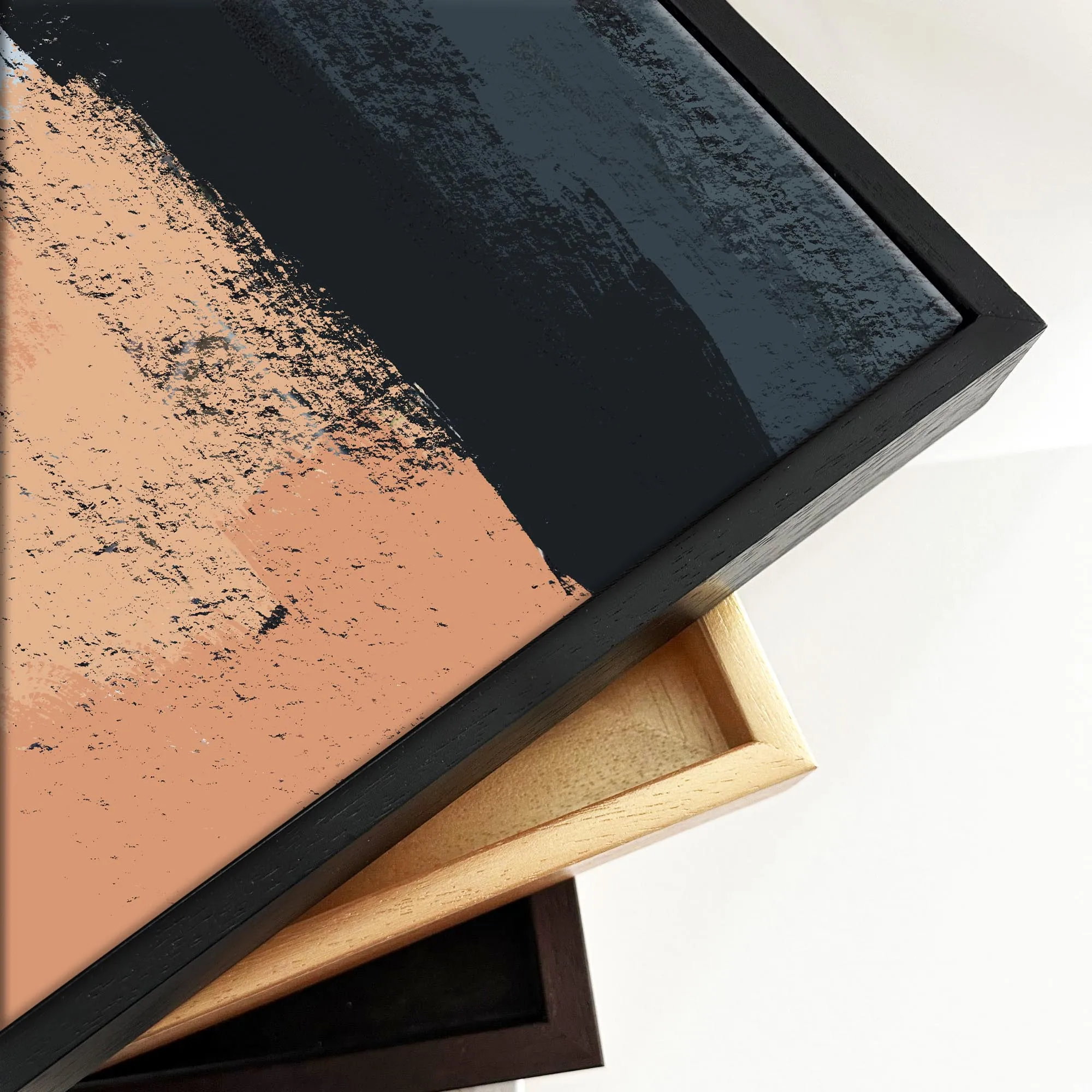 Abstract Colour Blocks Framed Canvas