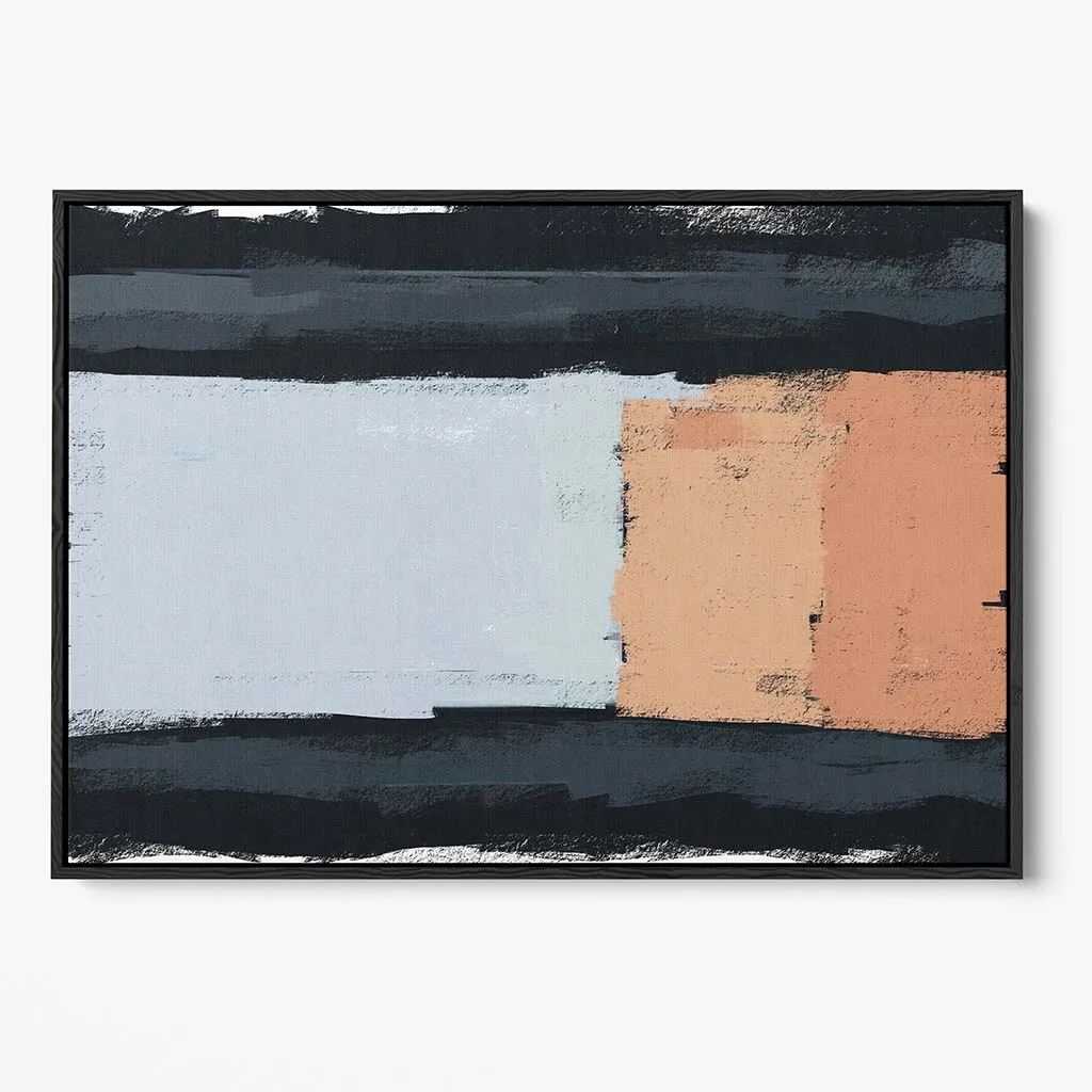 Abstract Colour Blocks Framed Canvas