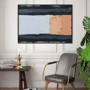 Abstract Colour Blocks Framed Canvas