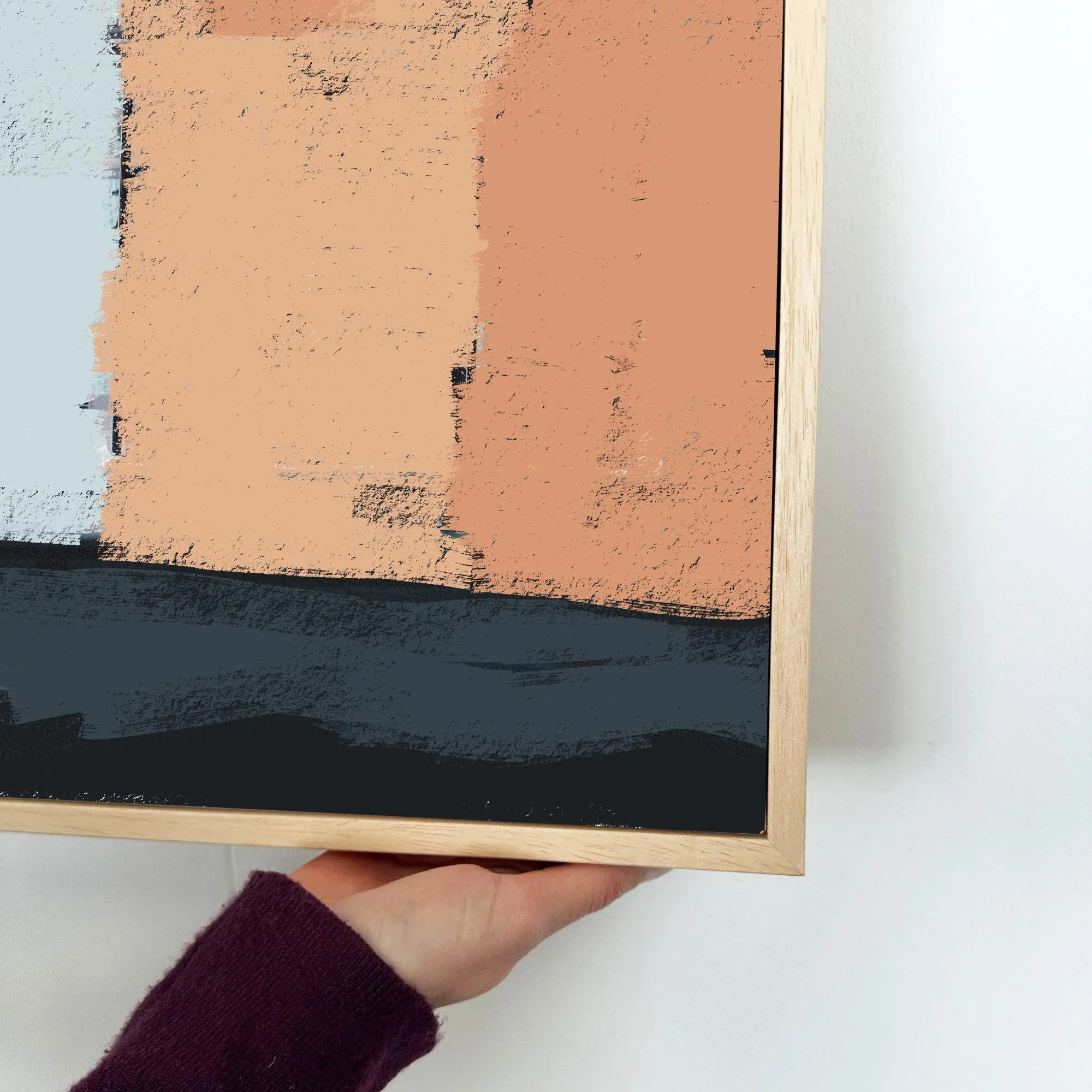 Abstract Colour Blocks Framed Canvas