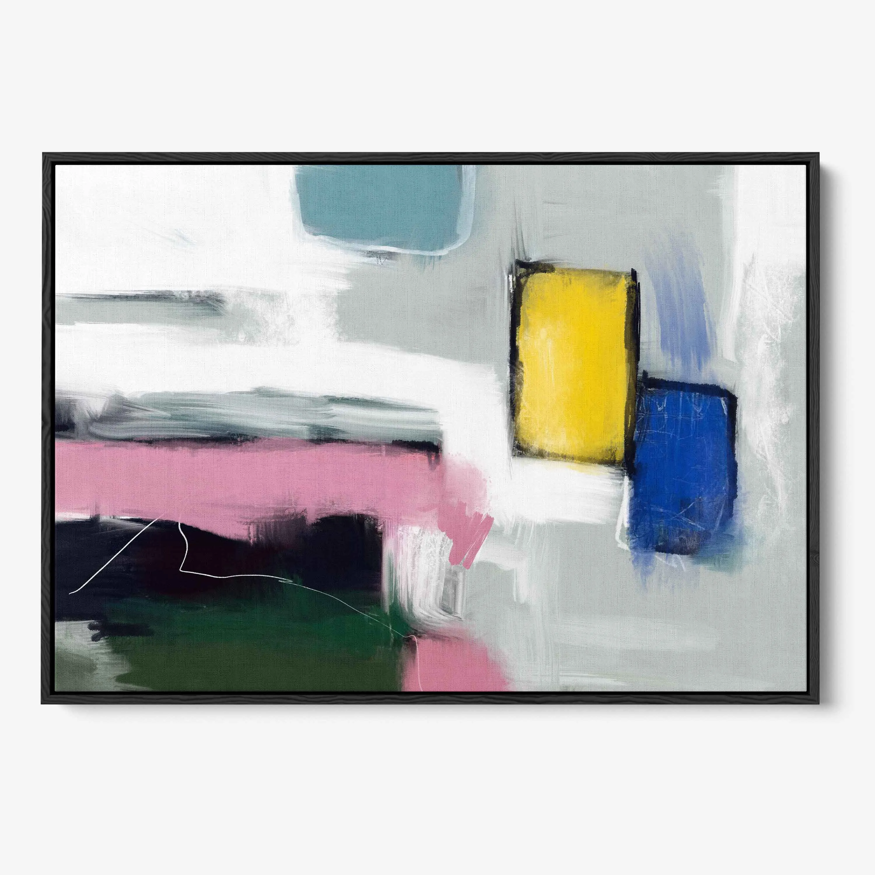 Abstract Colourful Movement Framed Canvas