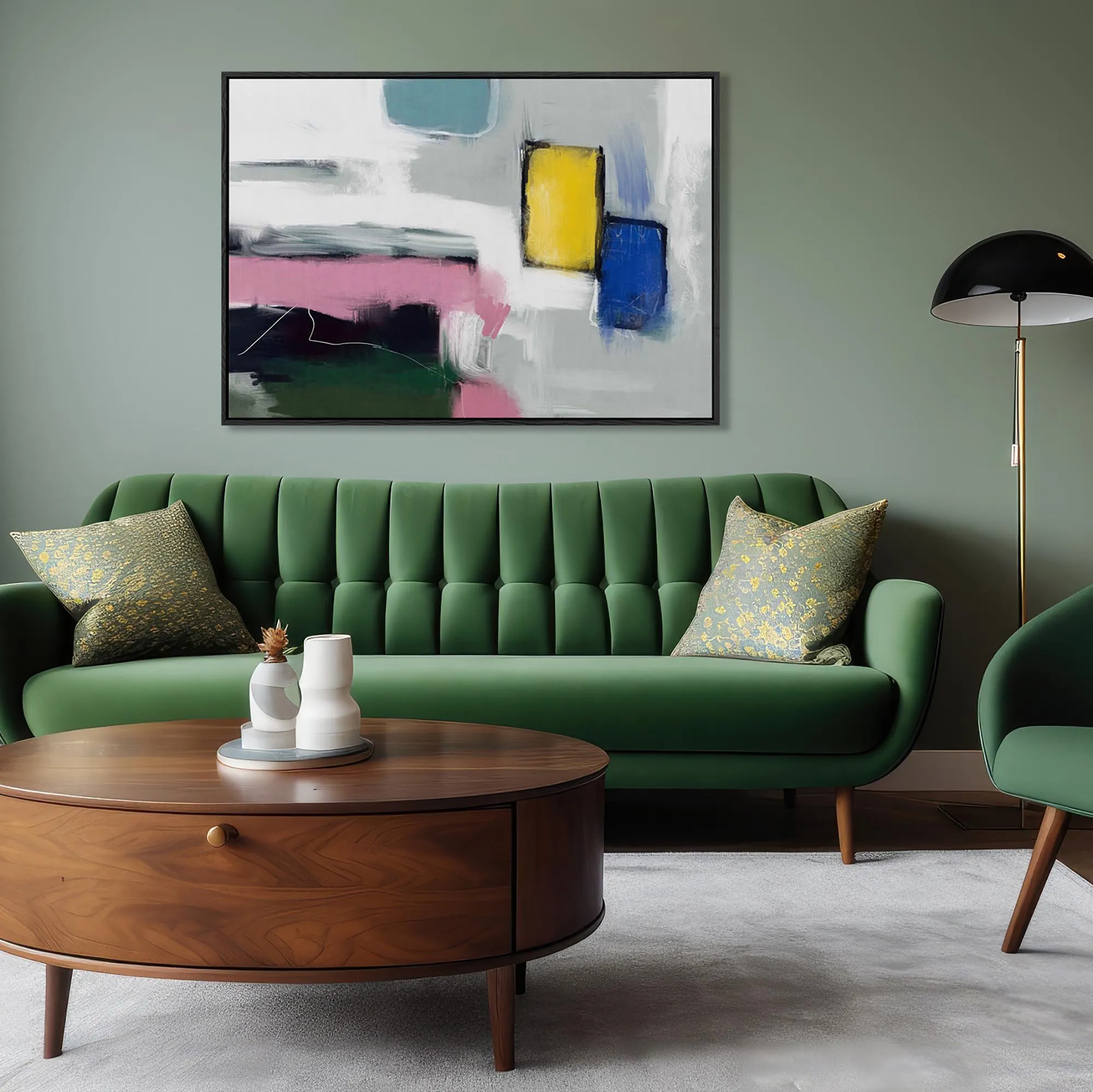 Abstract Colourful Movement Framed Canvas