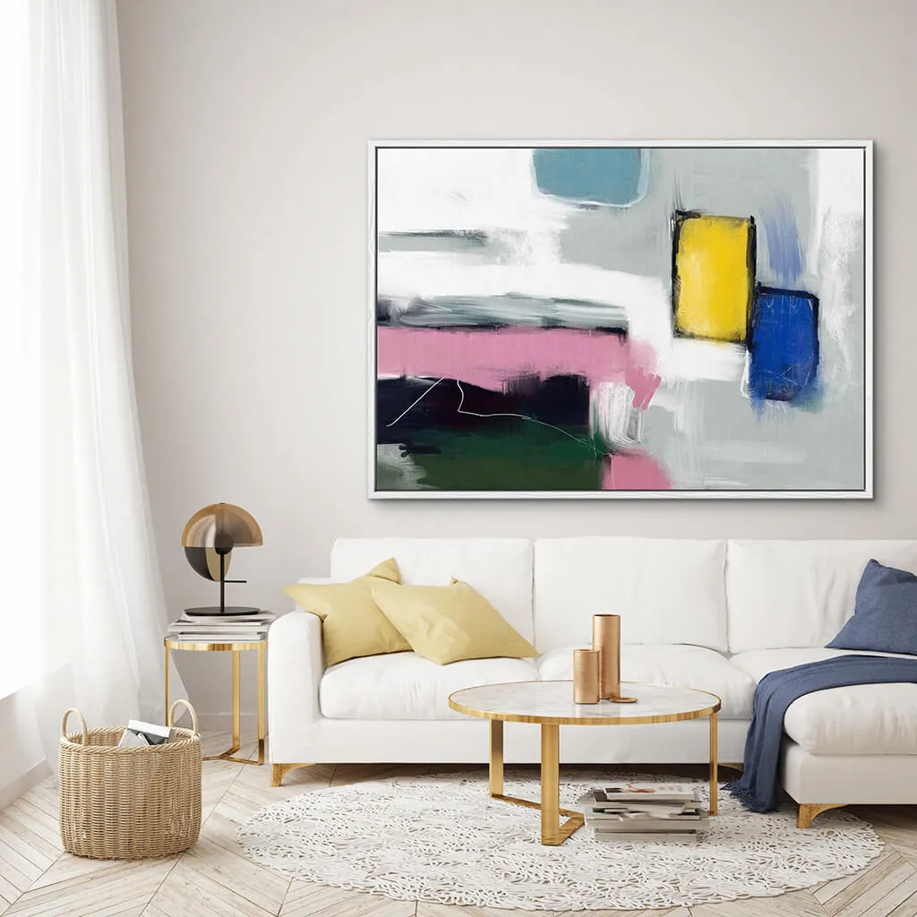 Abstract Colourful Movement Framed Canvas