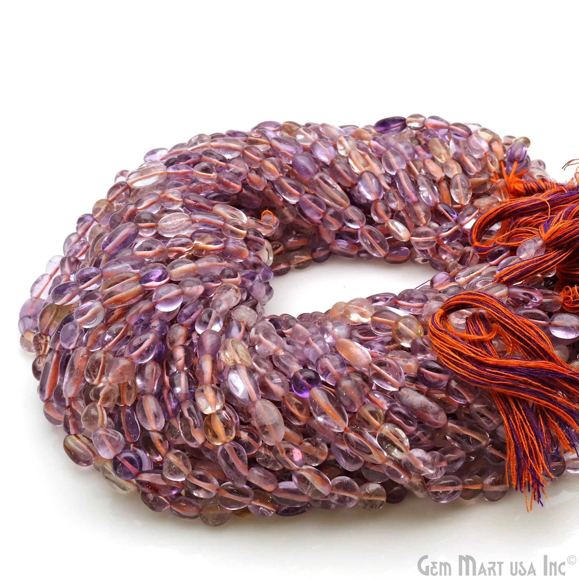 Ametrine Rough Beads, 13 Inch Gemstone Strands, Drilled Strung Briolette Beads, Free Form, 6x4mm