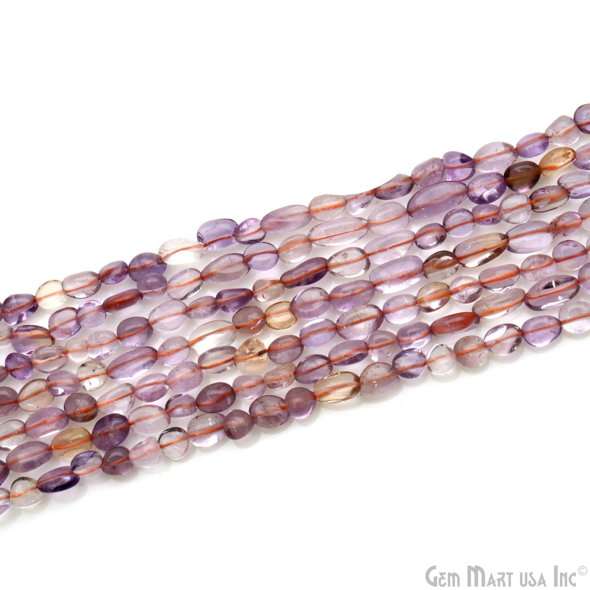 Ametrine Rough Beads, 13 Inch Gemstone Strands, Drilled Strung Briolette Beads, Free Form, 6x4mm
