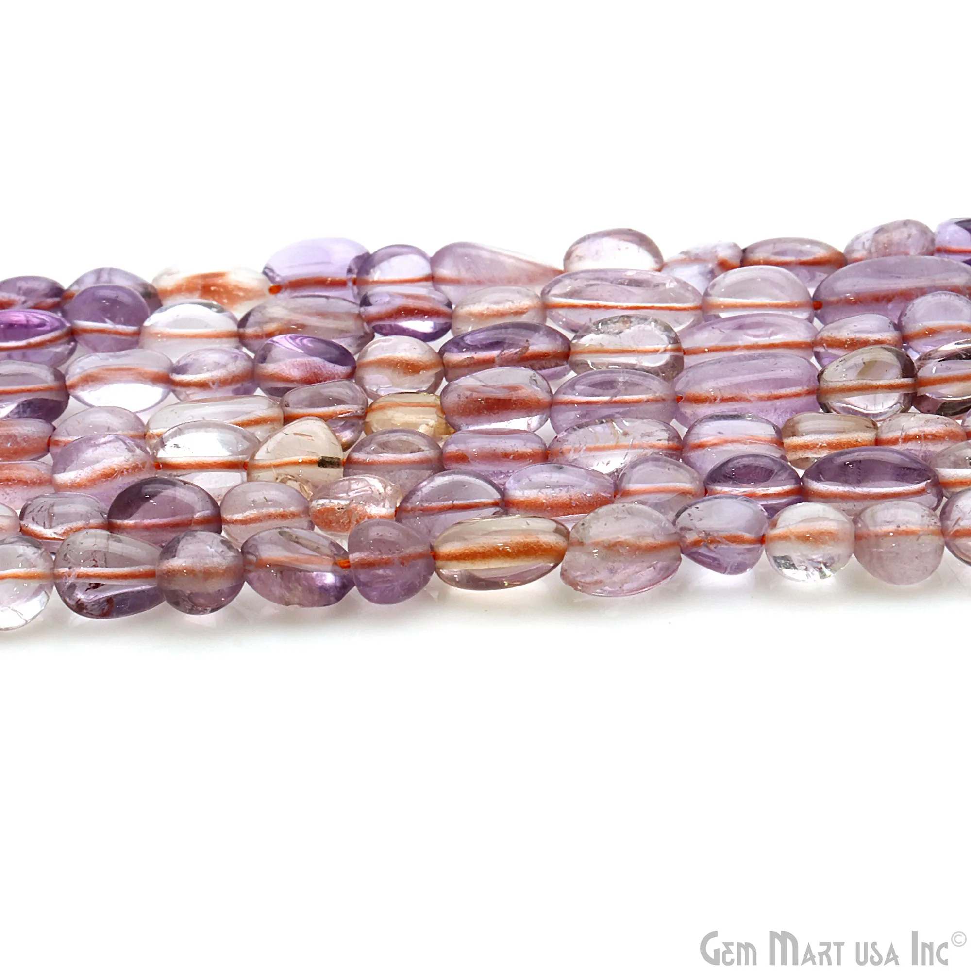 Ametrine Rough Beads, 13 Inch Gemstone Strands, Drilled Strung Briolette Beads, Free Form, 6x4mm