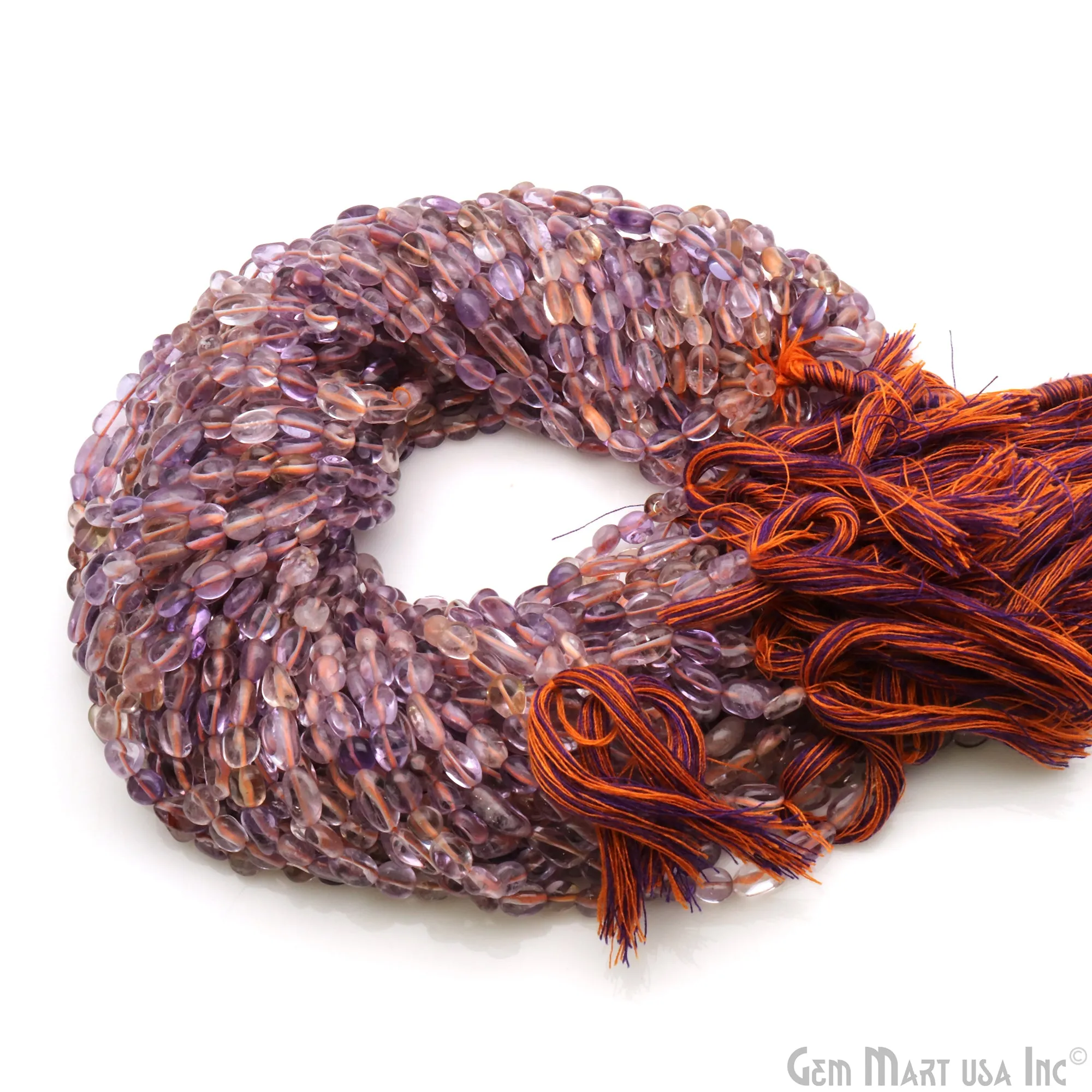 Ametrine Rough Beads, 13 Inch Gemstone Strands, Drilled Strung Briolette Beads, Free Form, 6x4mm