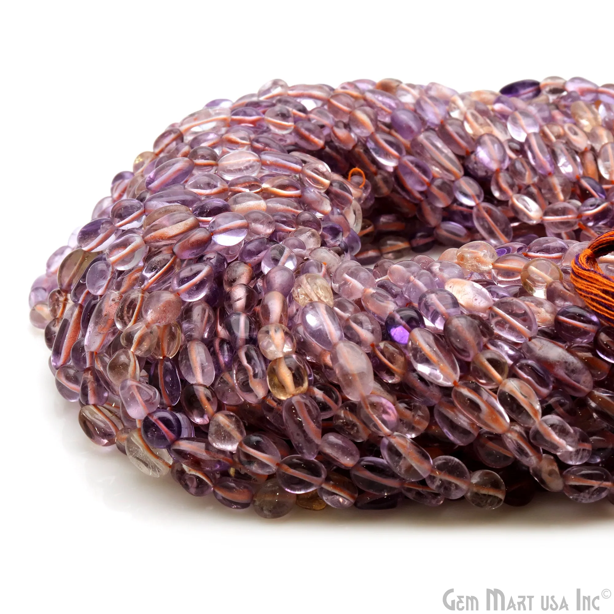 Ametrine Rough Beads, 13 Inch Gemstone Strands, Drilled Strung Briolette Beads, Free Form, 6x4mm