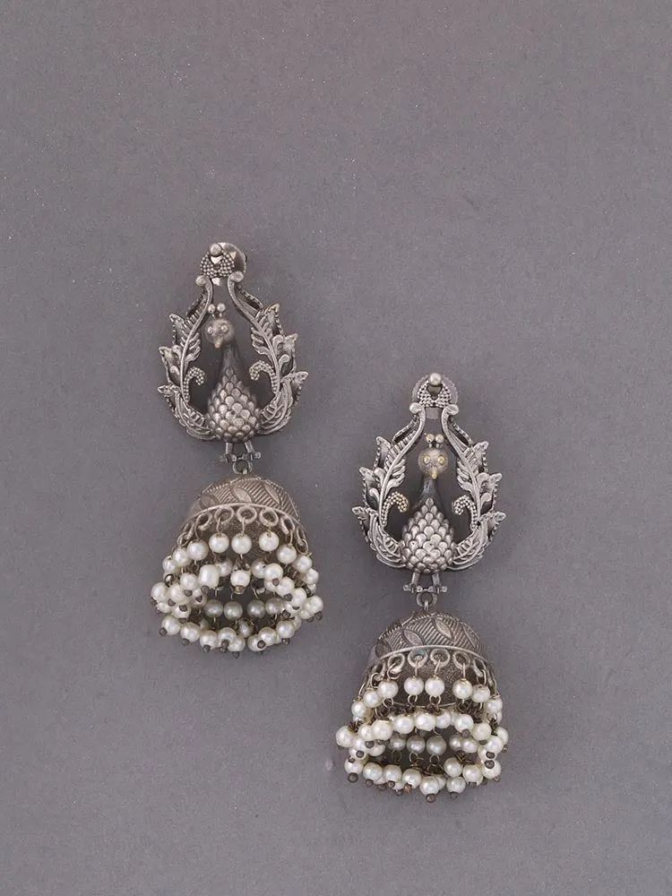 Antique Aalimah Oxidised Jhumkis