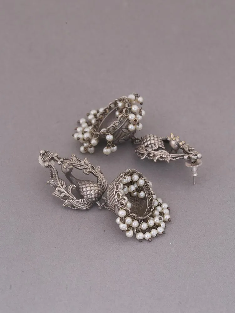 Antique Aalimah Oxidised Jhumkis