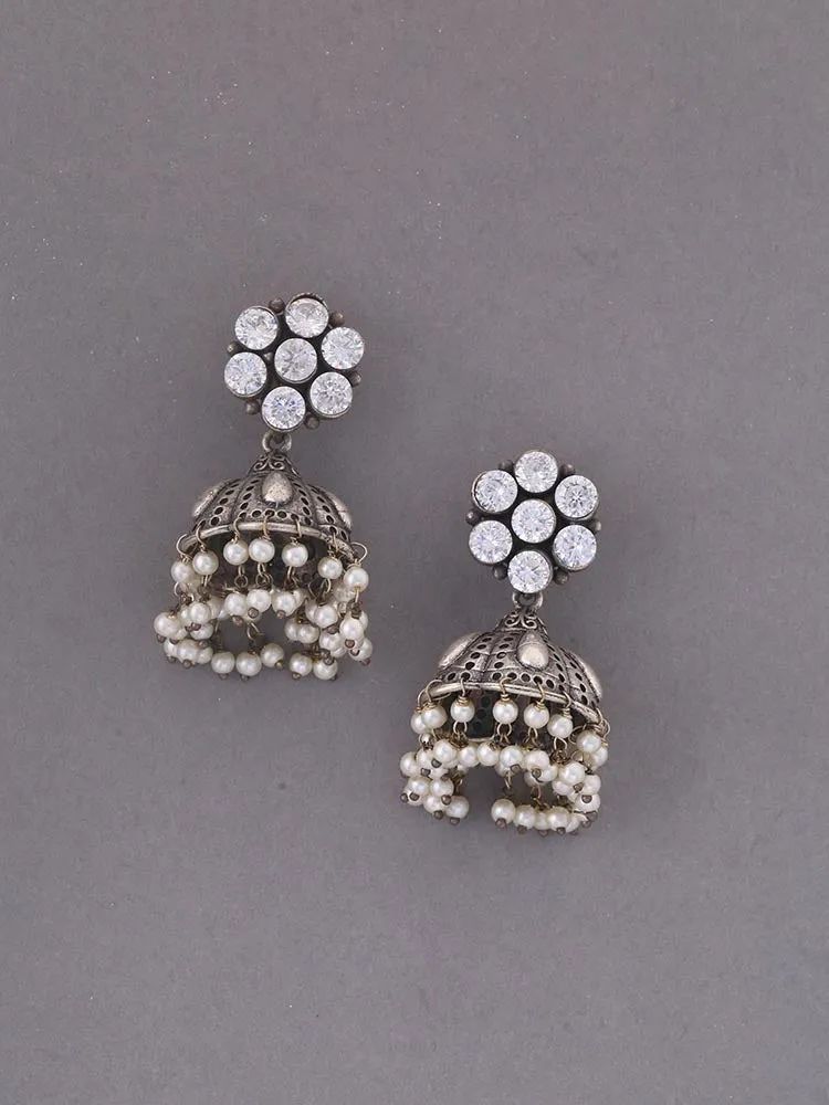 Antique Anandini Oxidised Jhumkis