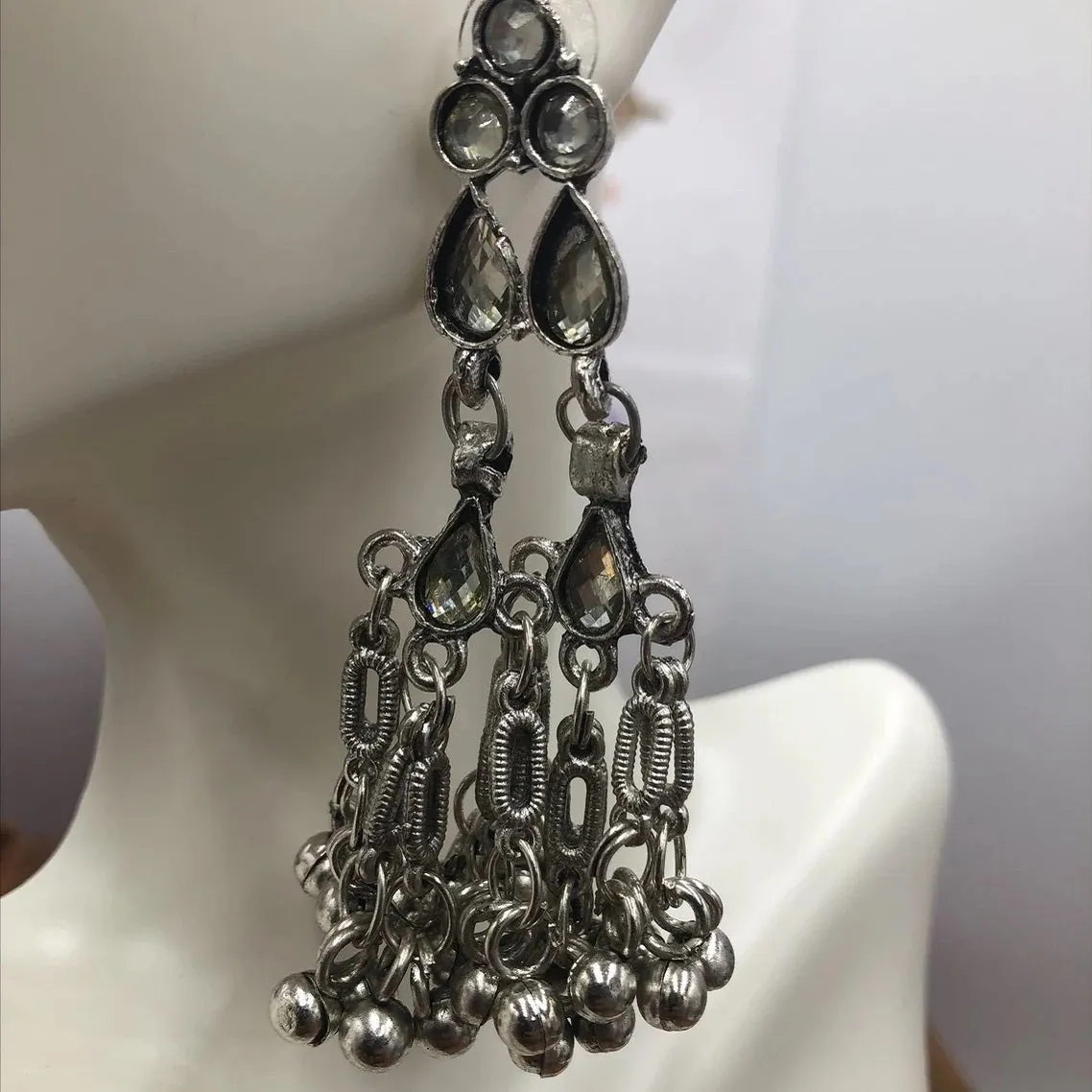 Antique Dangle Mirror Earrings