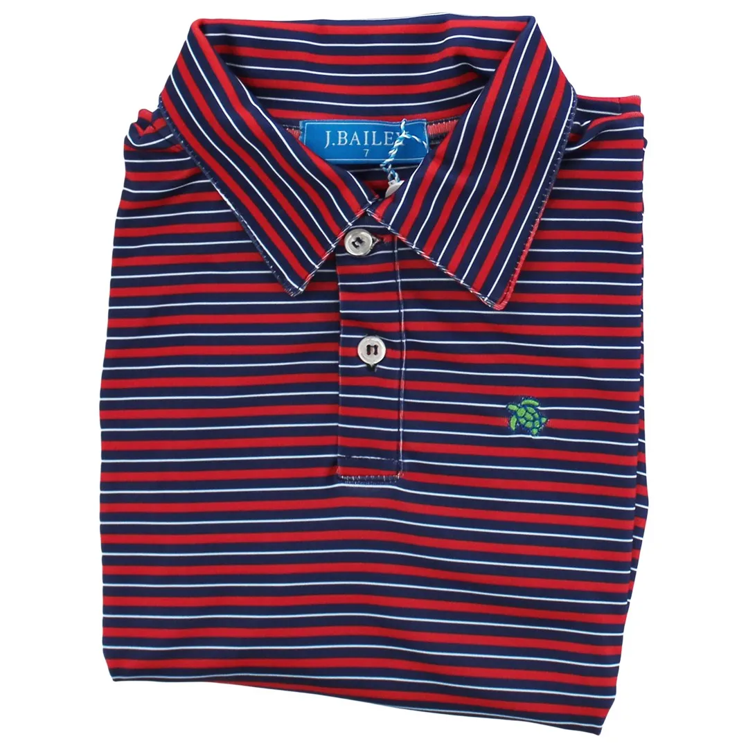 Bailey Boys Harry Long Sleeve Stripe Performance Polo