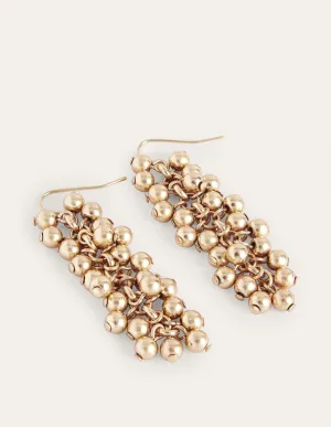 Beaded Drop Earrings-Gold