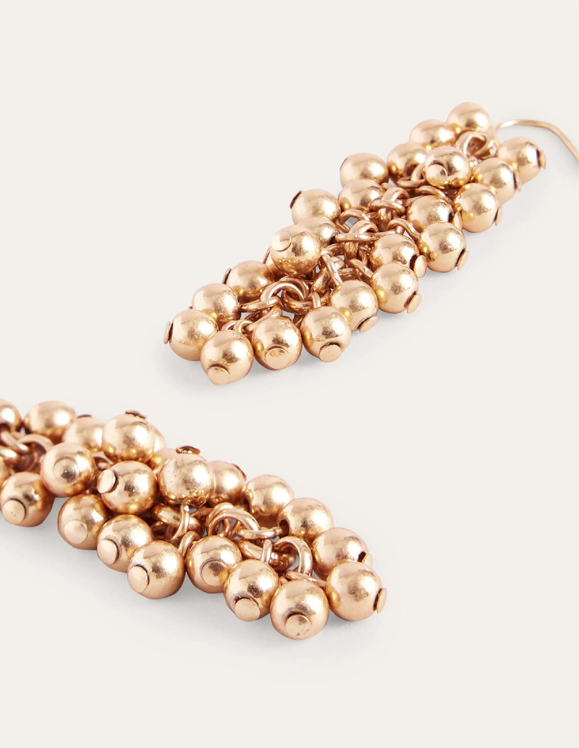 Beaded Drop Earrings-Gold