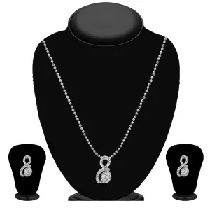 Bhavi Jewels Silver Plated Austrian Stone Pendant Set