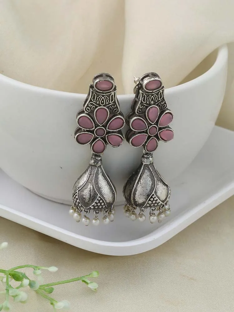Blush Zacharias Oxidised Jhumkis