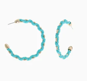 Boho Style Woven Wrapped Open Hoop Earrings