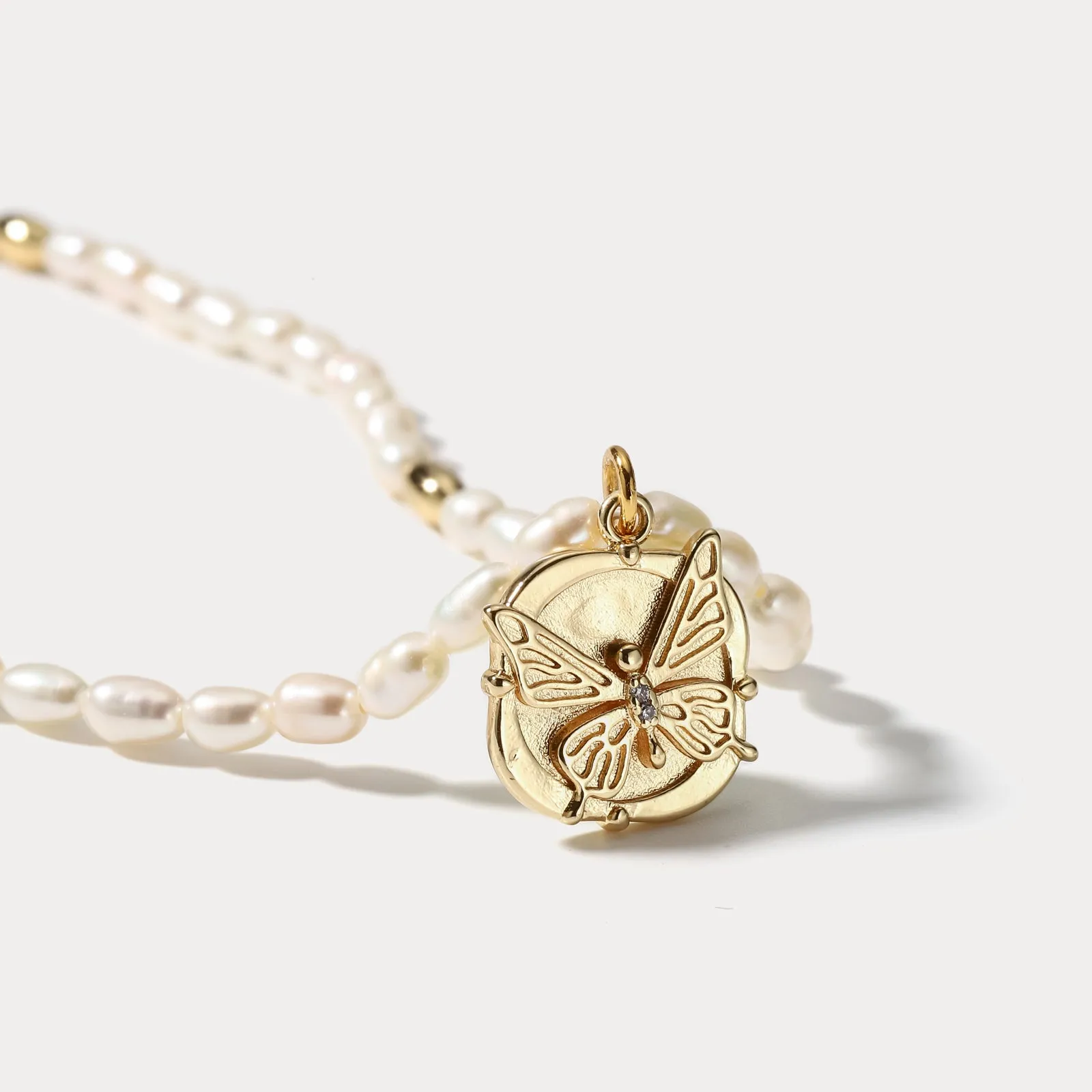 Butterfly Pearl Necklace