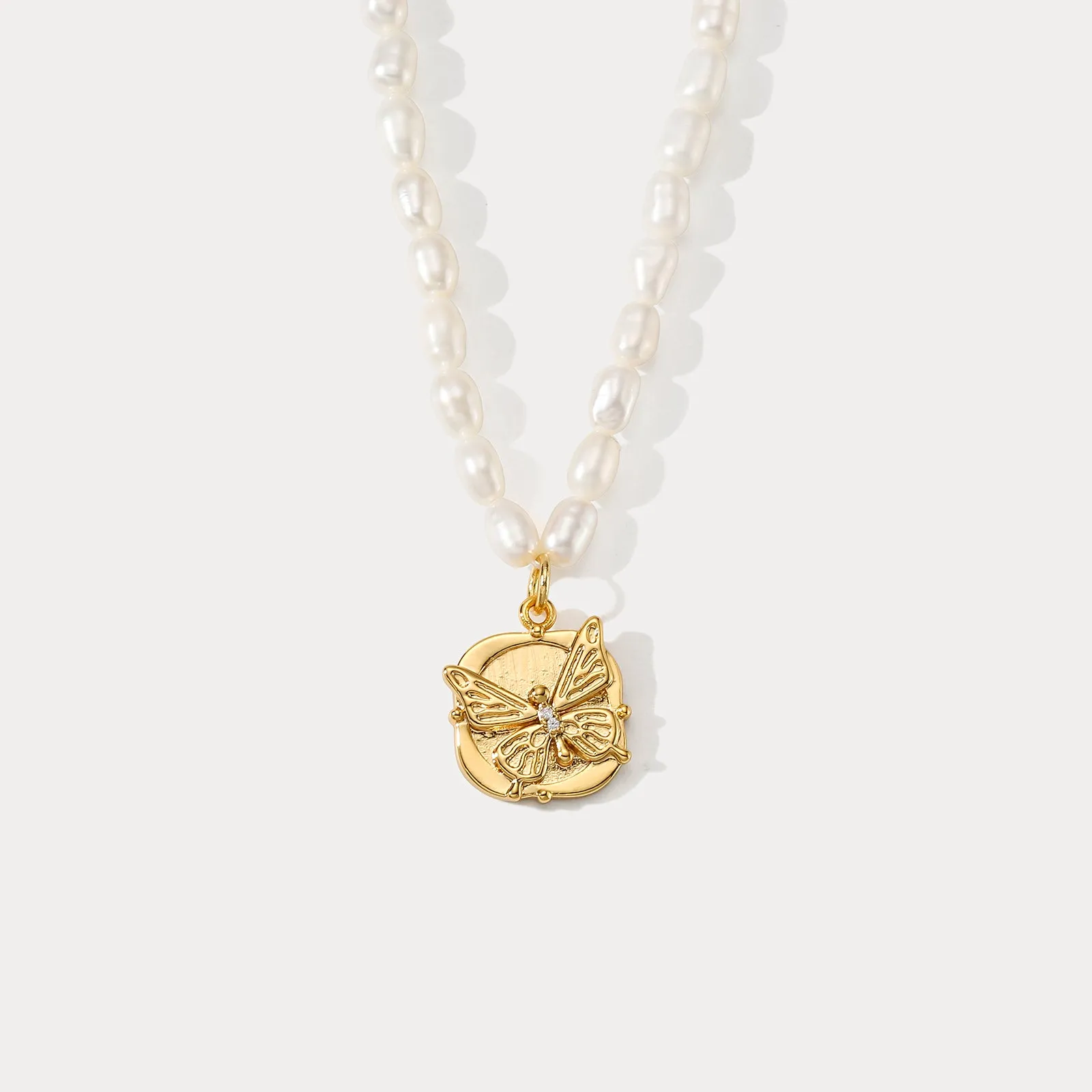 Butterfly Pearl Necklace
