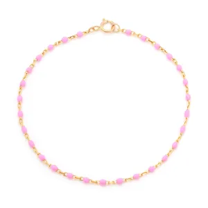 Candy Chain Anklet | Bubblegum & Gold