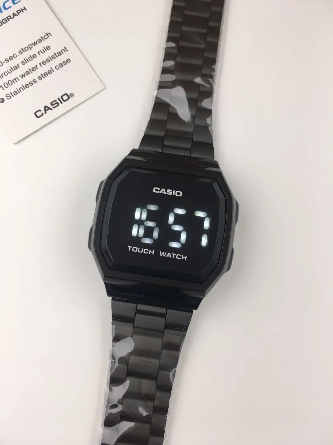 CASIO Vintage Touch Screen LED Watch - Black