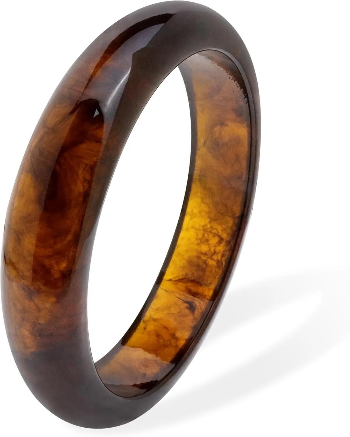 Chunky Resin Wide Bangle Bracelets for Women, Trendy Statement Transparent Beige Brown Acrylic Acetate Tortoiseshell Wristbands Round Mottled Bracelet Prom Holiday Jewelry Gift