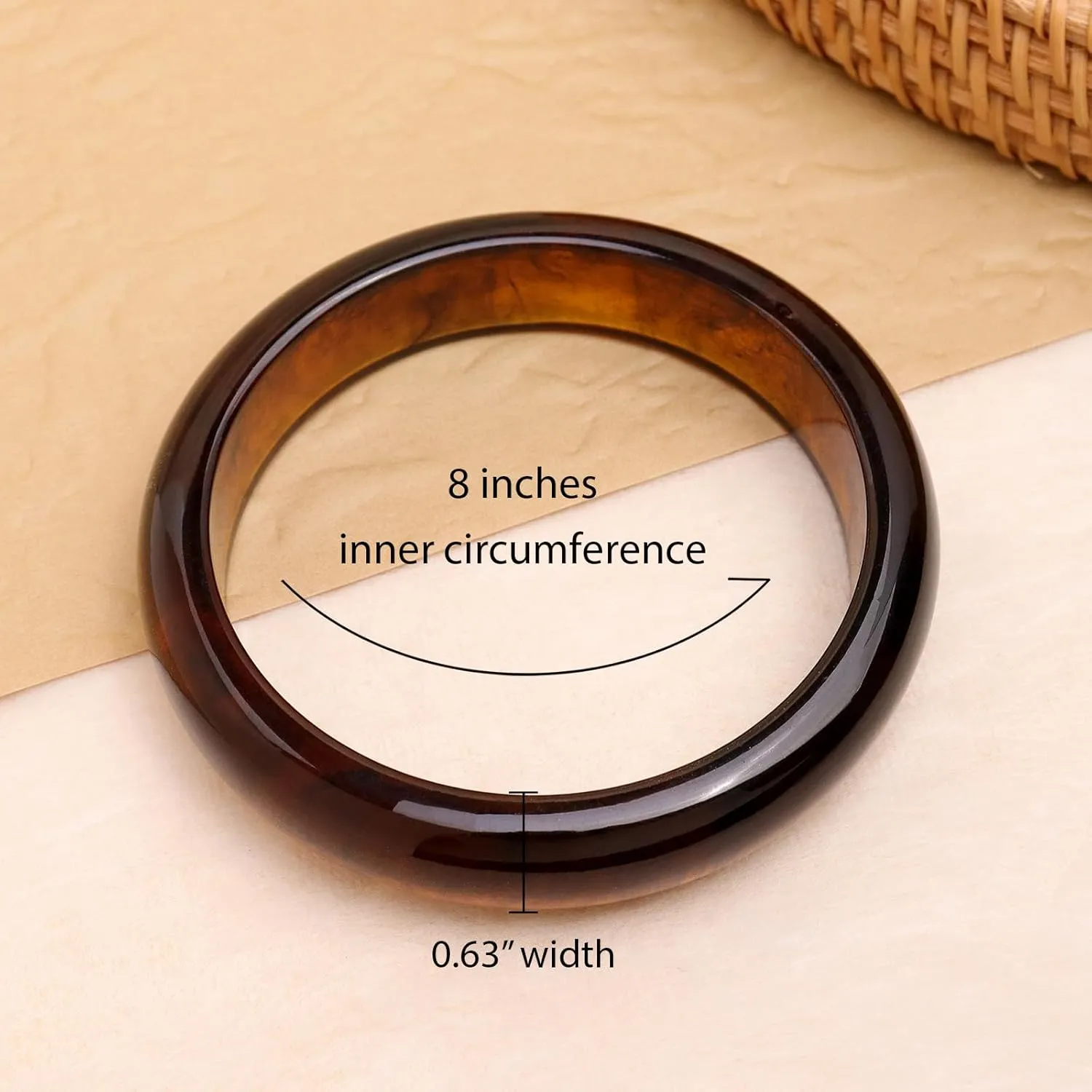 Chunky Resin Wide Bangle Bracelets for Women, Trendy Statement Transparent Beige Brown Acrylic Acetate Tortoiseshell Wristbands Round Mottled Bracelet Prom Holiday Jewelry Gift