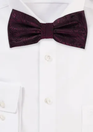 Claret Red Proper Paisley Bowtie