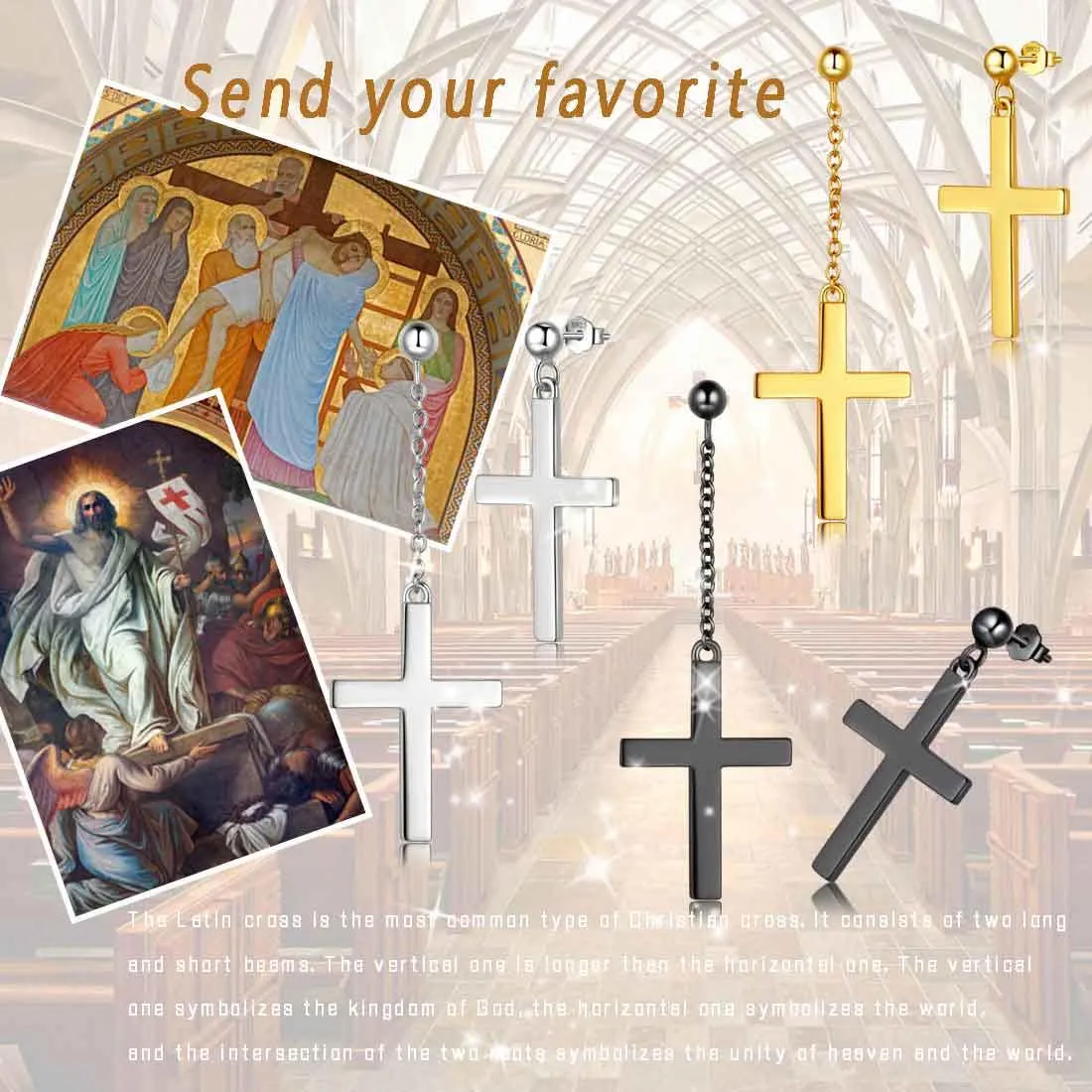 Classic Asymmetry Cross Earrings Women Mens Jewelry Sterling Silver