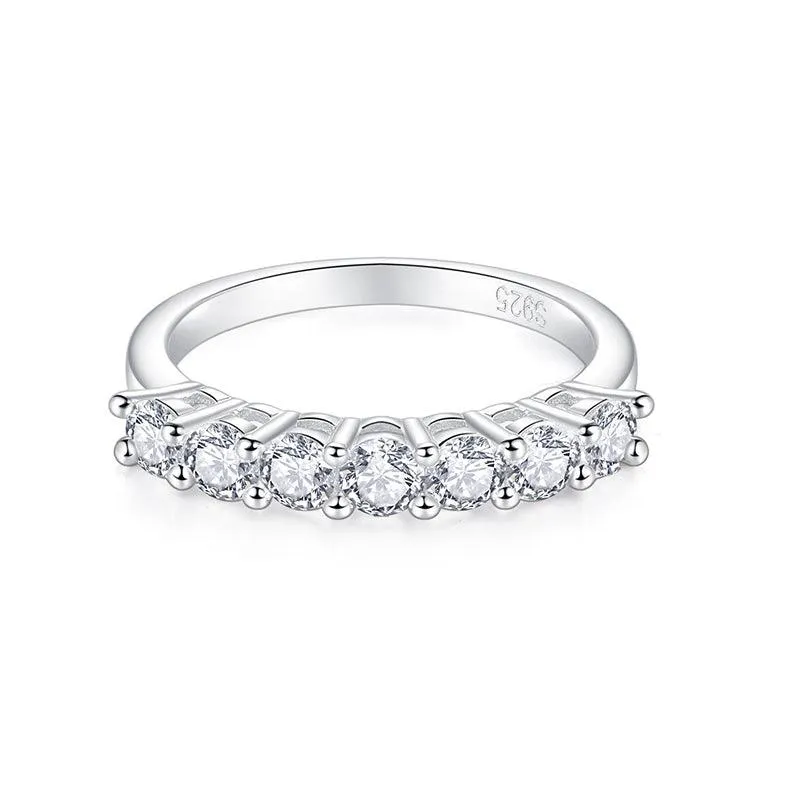 Classic Seven Stars And Seven Diamonds Five Diamond Row Ring Fashion