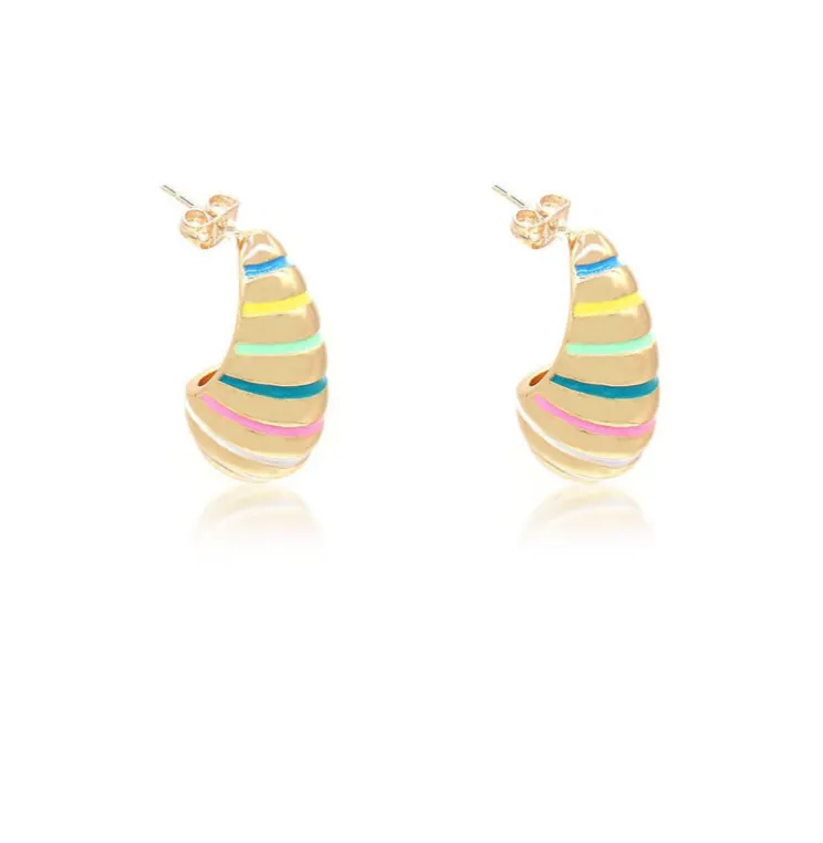 Colorful Easter Teardrop Water drop Earrings 18k Gold filled