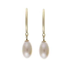 Cultured Pearl Drop Earrings - 9ct Gold