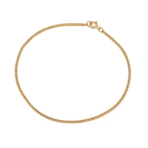 Curb Chain Anklet | Solid 14k Gold