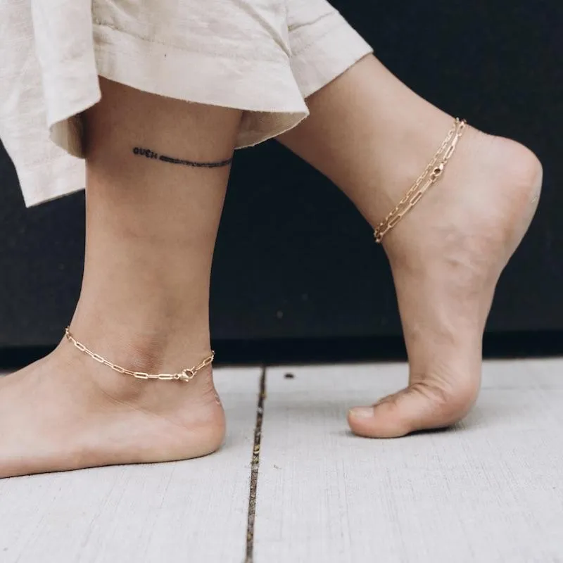 Dainty Chain Link Anklet 6x3mm