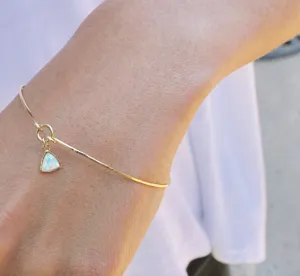 Dainty Opal Bangle Bracelet