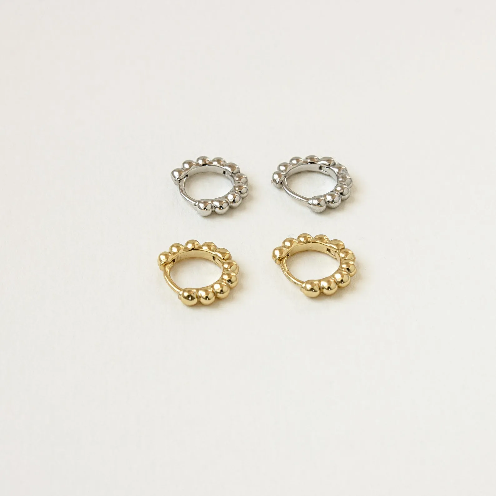 Dainty Sphere Beaded Huggies