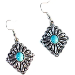 Daisy Rhombus Earring - Turquoise